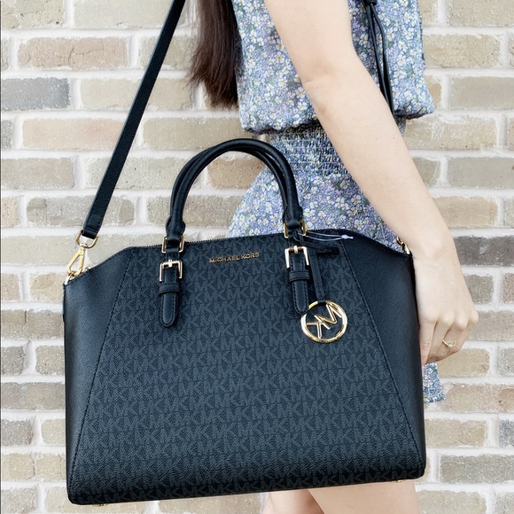 Gaby’sBags-Michael Kors Black Satchel Wallet SET - Picture 4 of 7